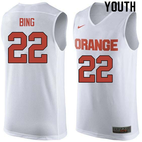 Youth #22 Dave Bing Syracuse White College Basketball Jerseys Sale-White